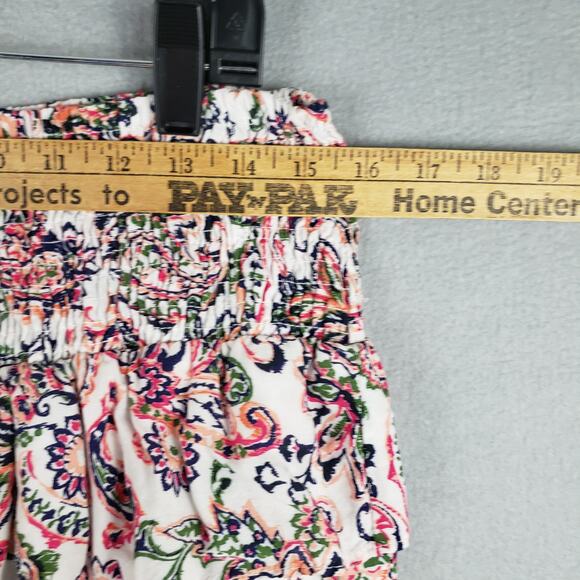 NafNaf Paris Size IT 40 Smocked Waist Layered Mini Skirt Colorful Paisley Floral - Picture 3 of 9